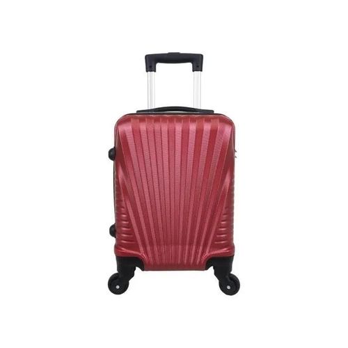 Valise Cabine 4 roues 44x30x20cm 4 roues "Elegance"- Bordeaux ABS - Trolley ADC - Rouge
