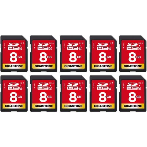 8 Go Sdhc Carte Mémoire, Lot De 10 Cartes, Haute Vitesse Pour La Réserve Des Photos, Des Vidéos, Du Musique, Des Fichiers Vocaux, Caméscope, Caméra, Enregistreur, Pc, Mac, Classe 10