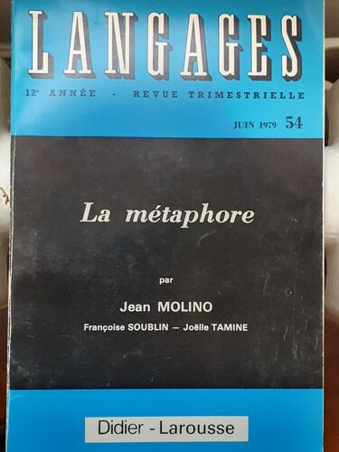 La Métaphore Par Jean Molino