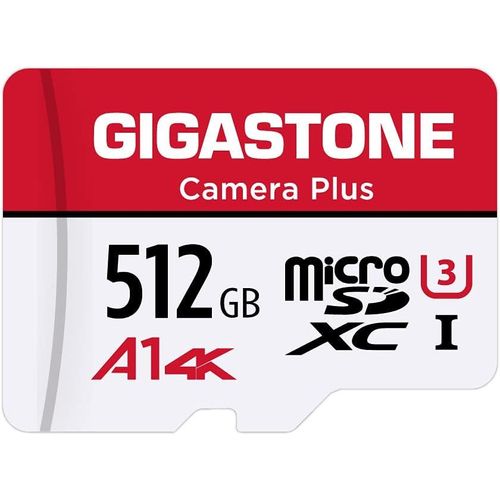 Carte Mémoire 512 Go Caméra Plus Série, Vitesse De Lecture Allant Jusqu'à 100 Mo/S. Idéal Pour Full Hd Vidéo Gopro Drone Caméra Android, A1 Carte Micro Sdxc Avec Mini Étui Et Adaptateur Sd.