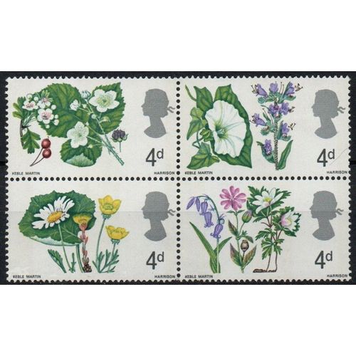 Royaume Unis Timbres Fleurs
