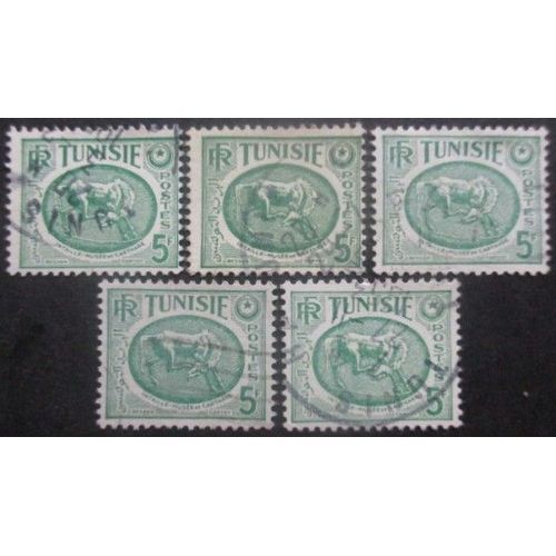 Tunisie N°342 X 5 Oblitéré