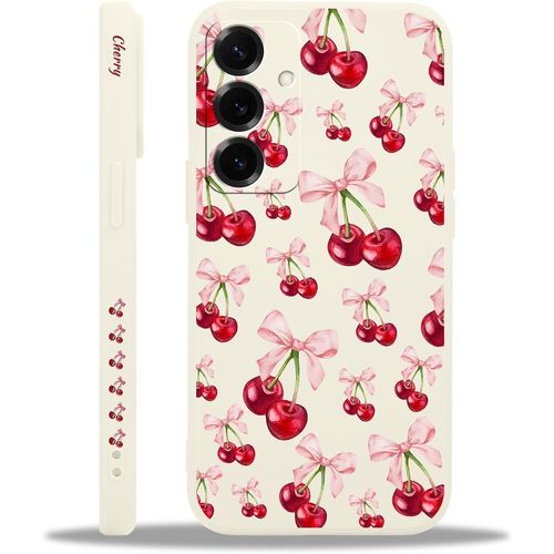 Coque Pour Samsung Galaxy S25 5g, Aesthetic Noeud Mignon Rose Papillon Motif Design Étui Pour Femmes Fille, Mince Souple Silicone Protection Housse Cover Case Pour Samsung S25 6,7"",Cerise