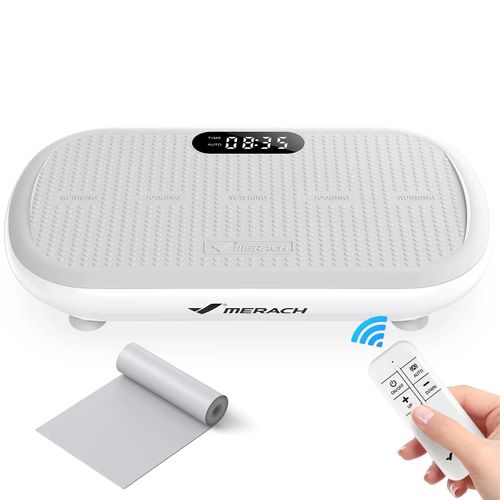Plateforme Vibrante Merach, Télécommande, Écran Led, Bluetooth, 10 Vitesses, 11 Programmes, Silencieuse, Capacité 200 Kg