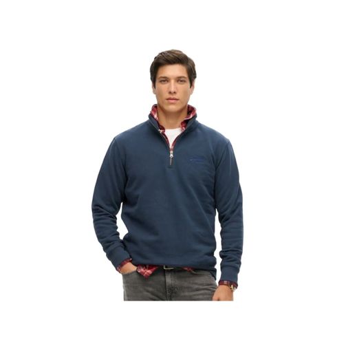 Pull Superdry Henley Bleu