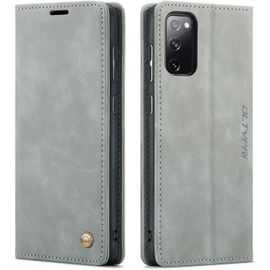 Etui Coque Pour Samsung Galaxy S20 Fe, Portefeuille Fentes Cartes Housse Antichoc Cuir Pu Vintage Portefeuille Etui Compatible Avec Samsung Galaxy S20 Fe - Gris