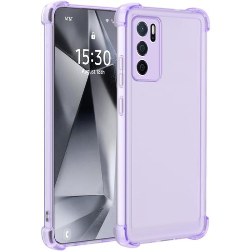 SJZG-Coque Pour Oppo A16 / A16S / A54S 4G - Étui Mat Translucide En Silicone Souple Tpu Antichoc Avec Coins Renforcés Et Anti-Traces De Doigt - Violet