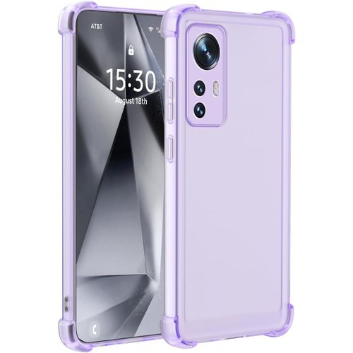 SJZG-Coque Pour Xiaomi 12 / 12S / 12X - Étui Mat Translucide En Silicone Souple Tpu Antichoc Avec Coins Renforcés Et Anti-Traces De Doigt - Violet