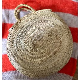 Panier rond osier tressé Maroc
