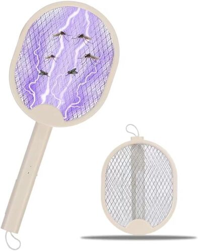 Bug Zapper Mosquito Swatter Electric Foldable Rechargeable Mosquito Swatter With Built-In Mosquito Killer Lamp And Usb Charger For Indoor And Outdoor To Kill Insects