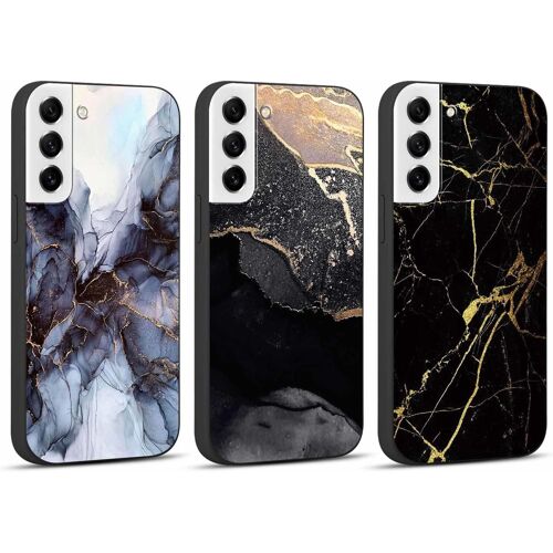 SJZG-3 Pièces Coque Pour Samsung Galaxy S21 Fe¿5G¿ 6,4"", Etui Aesthetic Marbre Motif Dessin Housse, Ultra Mince Souple Silicone Cover Antichoc Anti-Rayures Bumper Protection Case, Marbre 02