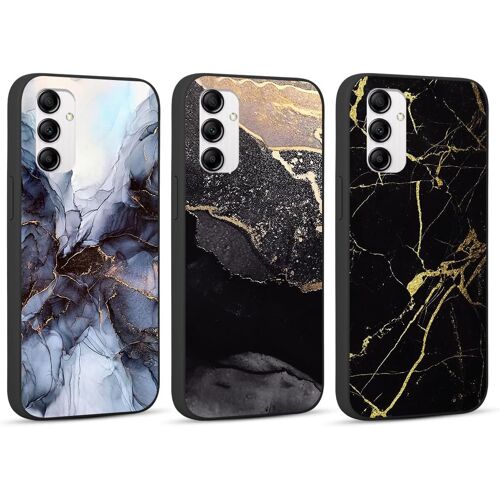 SJZG-3 Pièces Coque Pour Samsung Galaxy A34 5G 6,5"", Etui Aesthetic Marbre Motif Dessin Housse, Ultra Mince Souple Silicone Cover Antichoc Anti-Rayures Bumper Protection Case, Marbre 02