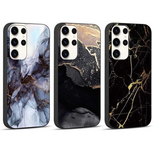 SJZG-3 Pièces Coque Pour Samsung Galaxy S24 Ultra 5G 6,8"", Etui Aesthetic Marbre Motif Dessin Housse, Ultra Mince Souple Silicone Cover Antichoc Anti-Rayures Bumper Protection Case, Marbre 02