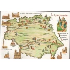 Carte Postale Theme Cartographie - Le Gers Jacquaire - Chemin De Saint Jacques Dans Le Gers