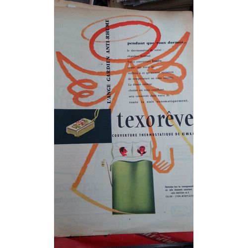 Grande Publicité Papier: Couverture Thermostatique Texorève De Calor, Parue Dans La Presse En 1956