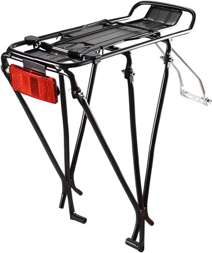 Subzonal-Porte-Bagages De Vélo À 6 Tige De Support, Porte-Bagages Arrière Vtt Aluminium Porte Bagage Velo Capacité De Charge Maximale De 25kg, Porte Vélo Universel À Dégagement Rapide Avec Réflecteur