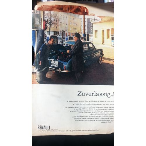 Grande Publicité Papier: Renault Dauphine, Parue Dans La Presse En 1960
