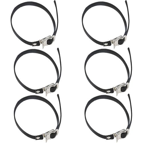 Sept-Lot De 6 Sangles De Pédale De Vélo - Clips Réglables - Clips Pour Orteils Avec Boucle De Serrage - Noir - Pour L'exercice De Spin Bike Et Les Vélos D'extérieur (50 Cm)