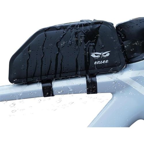 Sept-Sacoche Cadre Vélo Étanche 1.5l Sacoche Triangle Velo Léger Mince Sac Avant Pour Vtt Gravel Route Résistant Compact Cyclisme Scratch Découpable Portable Sangle Latérale Nylon & Durable Zip(Noir)