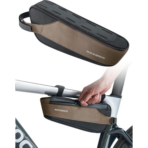 Sept-Sacoche Cadre Vélo 0,65l+1,4l Avant Kit Sac Triangulaire Tube Supérieur Inférieur Amovible Portable Réfléchissant Vélo Course Gravel Vtt Vert Foncé