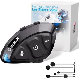 Écouteurs Casque Moto-Ultra Léger, Rs-S Kit Main Libre Moto Sans Fil Casque Scooter Haut-Parleurs Hi-Fi Réduction Du Bruit Radio Fm/Bouton Adapté Aux Gants/Ia Commande Vocale/Ipx6 [J2139]