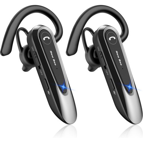 Oreillette Bluetooth Sans Fil Avec Dual Mic V5.0 Main Libre Bluetooth Oreillette Avec 20h De Temps De Conversation Mic Mute Connexion De Deux Appareils Pour Iphone, Android Et Pc 2[J245]