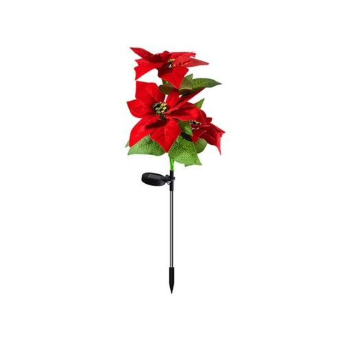 Guirlande Solaire De Noël En Forme De Fleur, 67 Cm, Étanche, Avec Panneau Solaire Et Contrôle De La Lumière.