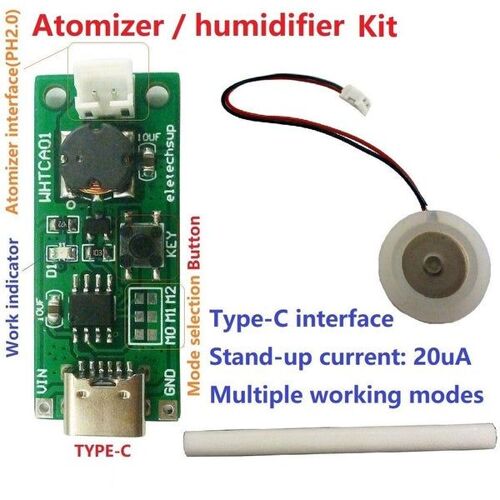 Kit de contrôleur d'humidificateur d'atomiseur de type C DC 3,7-5 V avec plusieurs modes de fonctionnement