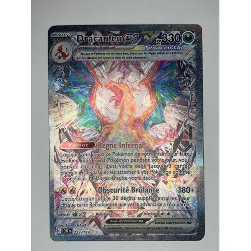 Carte Pokémon Dracaufeu Ex 223/197 ( Écarlate Et Violet - Flammes Obsidiennes)