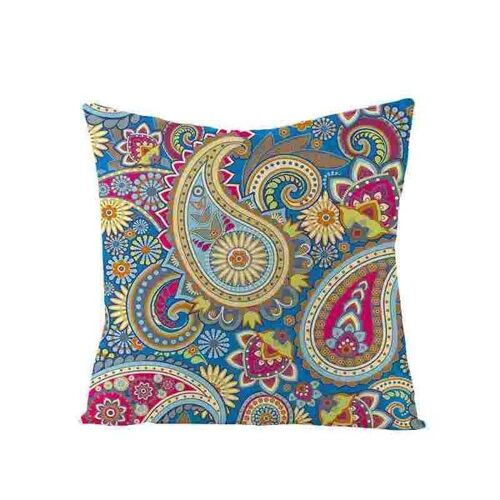 Lot De 3 Taies D'oreiller En Lin 45 X 45 Cm Motif Mandala Bohème