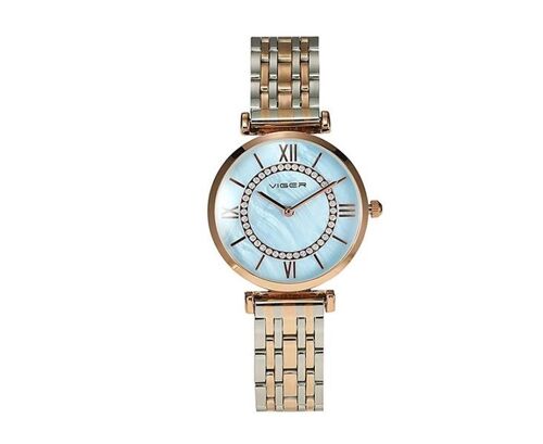 Montre À Quartz Pour Femme Avec Chiffres Romains Et Bracelet En Acier Inoxydable, Étanche Jusqu'à 30 M
