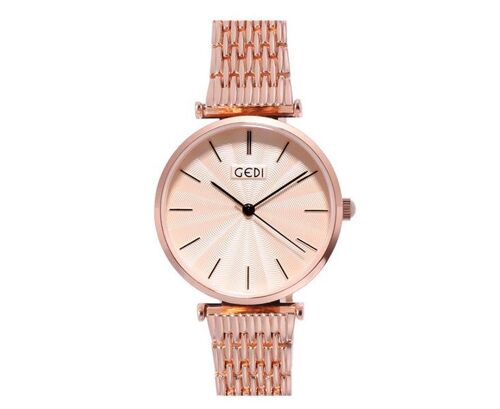 Montre À Quartz Décontractée Pour Femme, Bracelet En Acier, 20 Cm, 11009, Étanche Jusqu'à 30 M, Cadran Rond