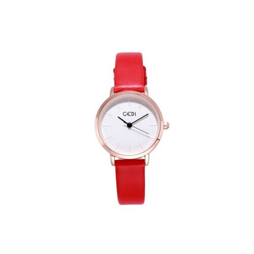 Montre-Bracelet À Quartz Étanche Pour Femme Avec Cadran Rond Et Bracelet En Pu