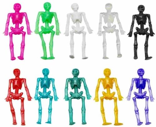 Jouets de décompression crâne d'Halloween - 10 accessoires de colle souple assortis pour fêtes et décorations