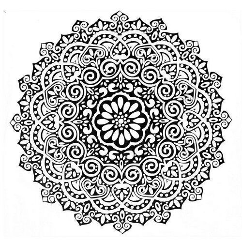 Sticker mural amovible en vinyle motif mandala 57 x 57 cm ¿ Autocollant en PVC pour la décoration de la maison et du bureau