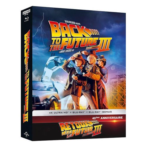 Retour Vers Le Futur Iii - Édition Collector Limitée - 4k Ultra Hd + Blu-Ray + Blu-Ray Bonus + Goodies - Boîtier Steelbook