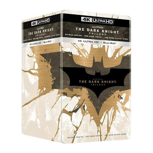 The Dark Knight Trilogy : Batman Begins + The Dark Knight + The Dark Knight Rises - 4k Ultra Hd + Blu-Ray - Coffret Métal + Boîtiers Steelbook