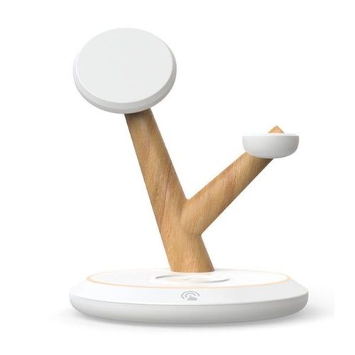 Chargeur Sans Fil 3-En-1 C54 Avec Veilleuse Pour Iphone, Apple Watch Et Airpods