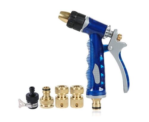 Pistolet à eau pour lavage de voiture, nettoyage, arrosage et bain d'animaux - Alliage de cuivre durable, 12,5 x 7 x 14 cm