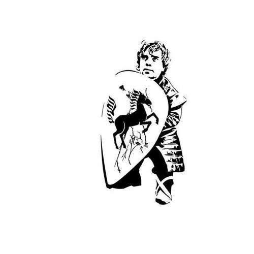 Sticker mural Khal Drogo - Game of Thrones - PVC - 41,9 x 79,9 cm - Noir