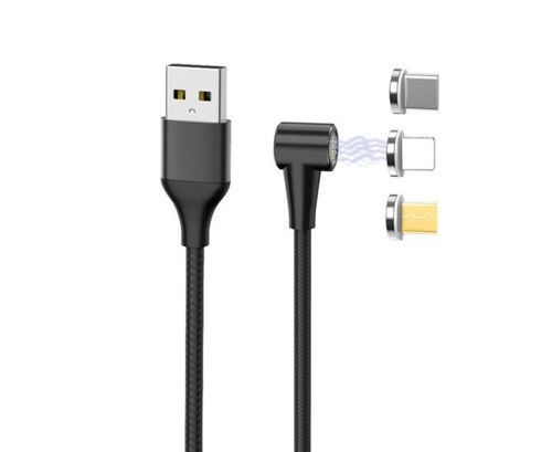 Câble De Charge Magnétique 3 En 1 D17 Pour Lightning, Micro Usb, Type-C - Longueur 2 M