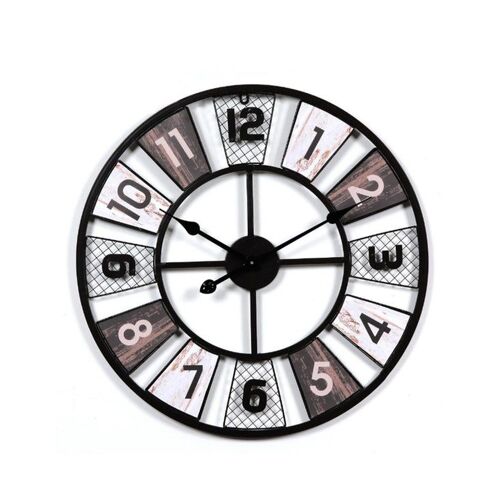 Horloge murale ronde nord-européenne pour salon, cadre en métal, diamètre 60 cm, design minimaliste