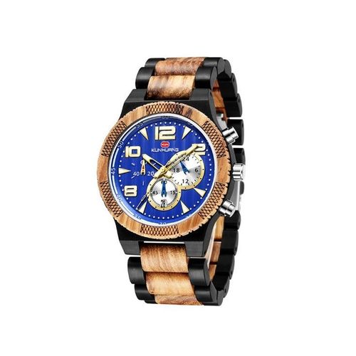 Montre De Sport À Quartz En Bois De Santal Avec Affichage Lumineux Et Fonction Calendrier