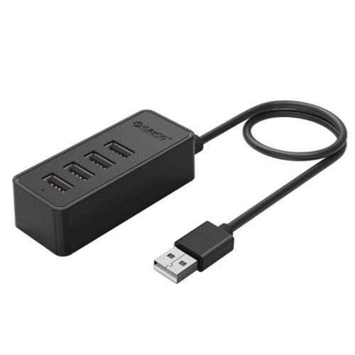 Hub de bureau USB 2.0 W5P-U2-30 avec 4 ports et câble d'alimentation micro USB de 30 cm (noir)