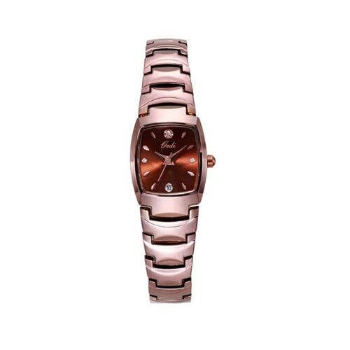 Montre À Quartz Étanche Pour Femme Avec Bracelet En Acier Et Cadran Rectangulaire