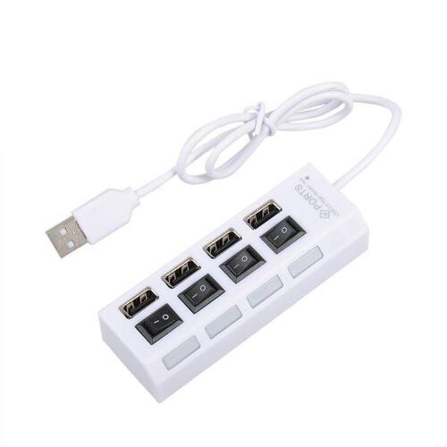 Hub USB 2.0 4 ports JS-A1 avec commutateurs indépendants et alimentation pour plusieurs appareils