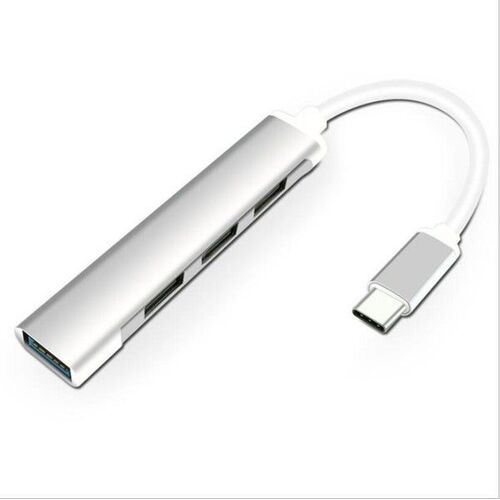 Adaptateur de station d'accueil USB-C pour MacBook Pro, Air, Huawei Matebook - 4 ports USB 3.0, argent