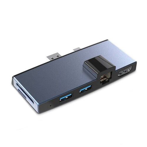 Lecteur de cartes USB 3.0 pour Microsoft Surface Pro 4/5/6 avec 3 ports USB, HDMI et Ethernet