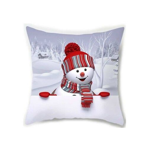Coussin Décoratif Bonhomme De Neige 45 X 45 Cm - 3 Pièces
