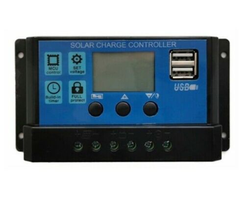 Contrôleur De Charge Solaire Pwm 10 A 12 V/24 V Avec Double Port Usb Et Écran Lcd